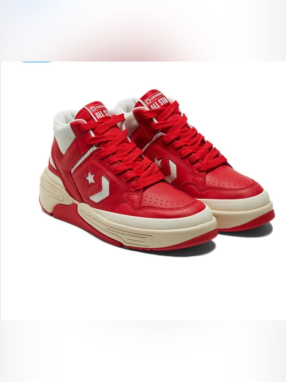 Converse Women Red High-Top Sneakers with Cream Colored Midsole